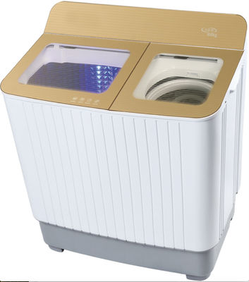 China High Efficiency Portable Washing Machine Twin Tub With Spinner Golden Glass Cover supplier