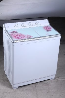 China Lightweight  Stackable Large Capacity White 2 Tub Washing Machine With Shapes Knobs 830*535*970 supplier